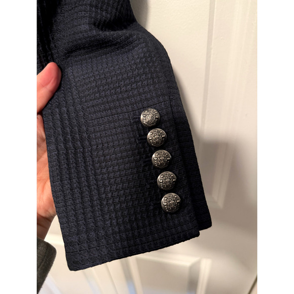 Veronica Beard 0 Plaid Miller Dickey Jacket $795 Double Breasted Blazer Navy - Picture 5 of 11